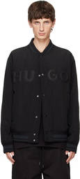 Hugo Black Logo Bonded Bomber