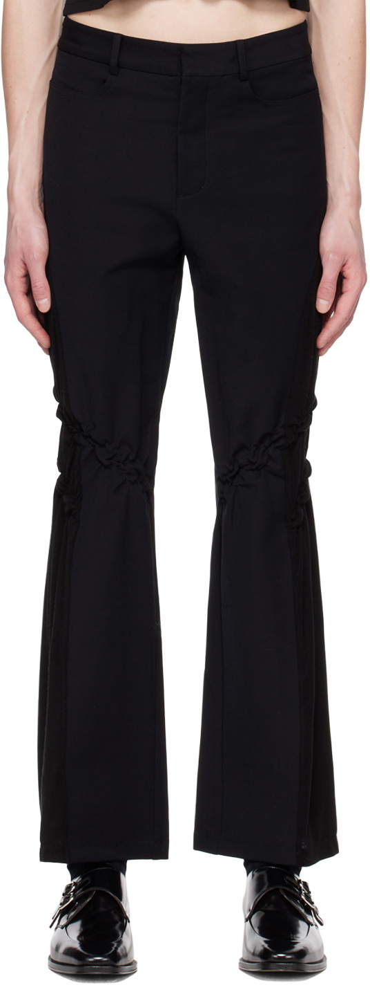 PONDER.ER Black Smocked Trousers
