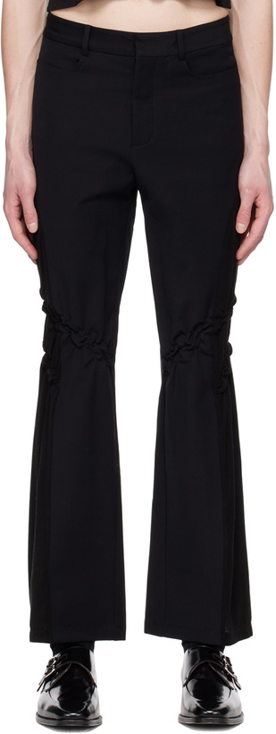 Photo: PONDER.ER Black Smocked Trousers