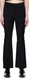 PONDER.ER Black Smocked Trousers