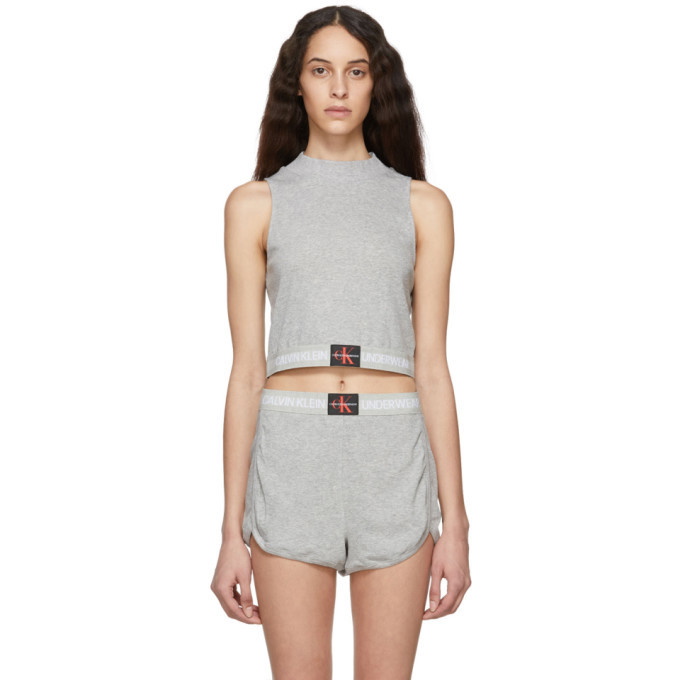 Photo: Calvin Klein Underwear Grey Mesh Sleepwear Tank Top