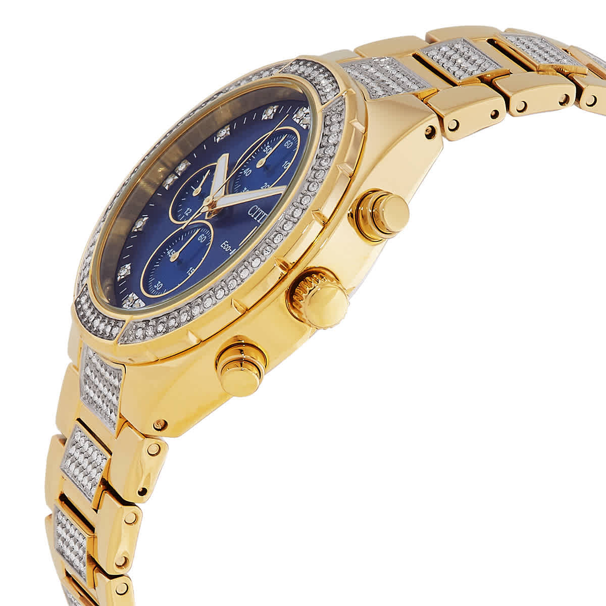 Citizen Crystal Chronograph Blue Dial Mens Watch CA0752-58L