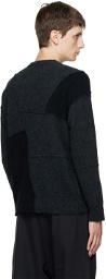 Isabel Benenato Black & Gray Paneled Sweater
