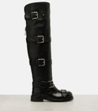 Dolce&Gabbana Over-the-knee leather biker boots