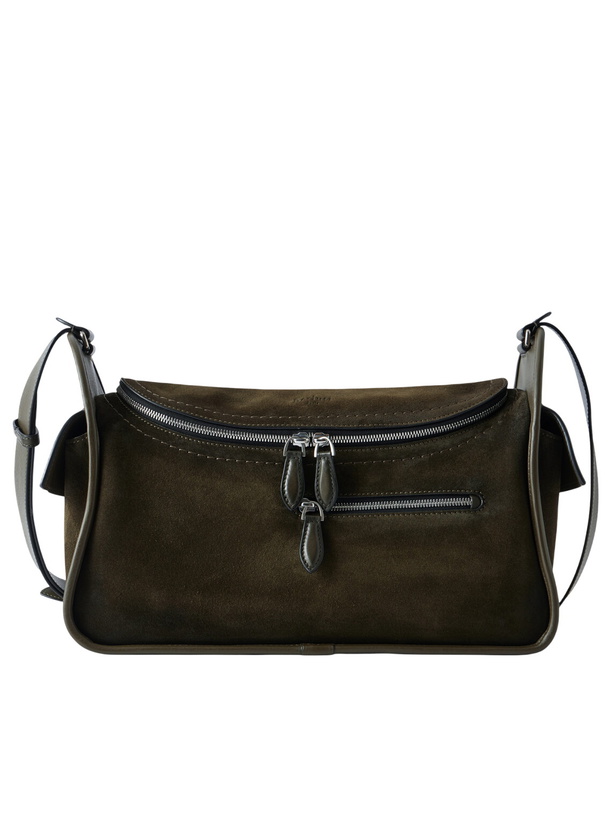 Photo: Berluti - Périple Barrel Leather-Trimmed Suede Messenger Bag
