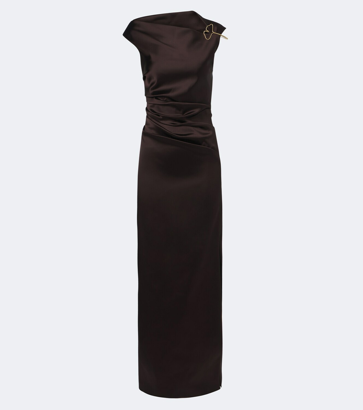 Max Mara Ruched embellished satin cocktail dress