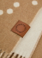 Stella Mccartney Logo Fringed Wool Scarf - Camel - One Size