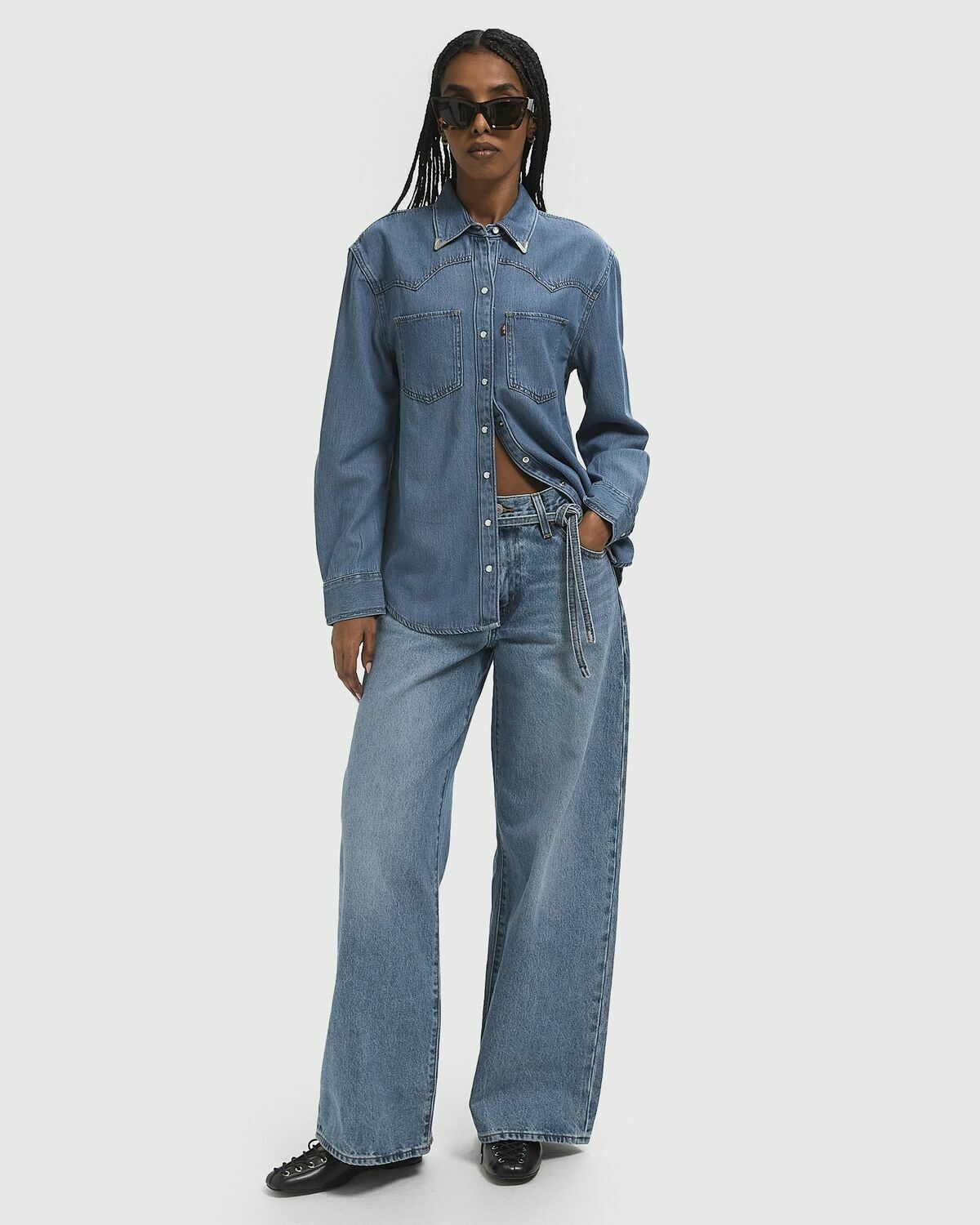 Levis TEODORA WESTERN SHIRT Blue Womens Shirts & Blouse