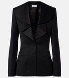 McQueen Satin-trimmed wool blazer