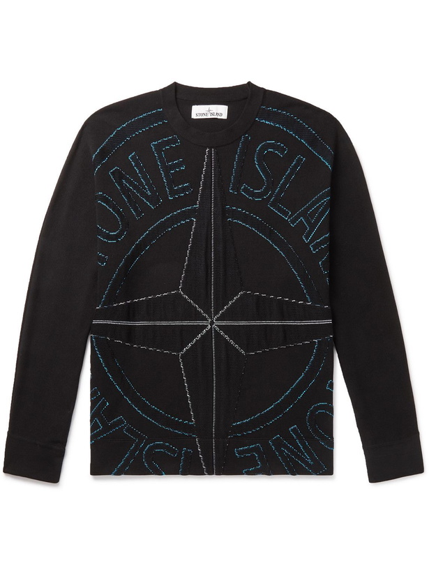 Photo: Stone Island - Intarsia Cotton Sweater - Black