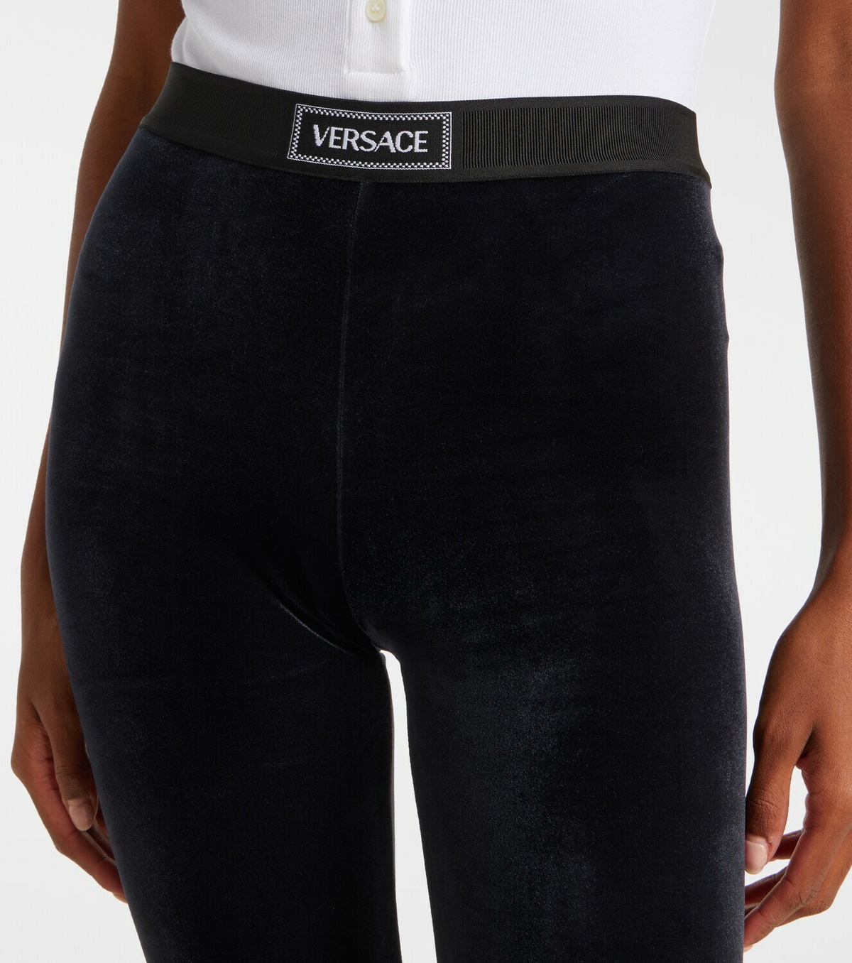 Versace Logo jersey leggings