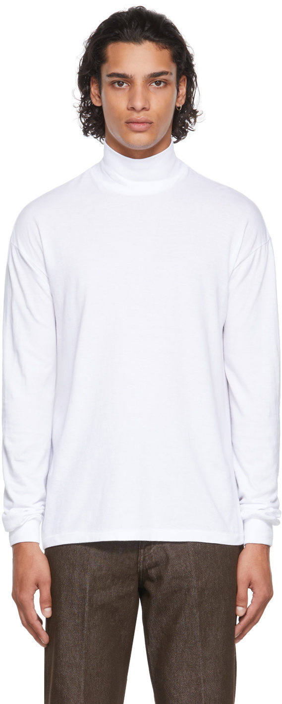 AURALEE White Hi Neck Turtleneck Auralee