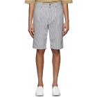 House of the Very Islands White and Navy Striped Linen Shorts