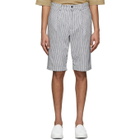 House of the Very Islands White and Navy Striped Linen Shorts