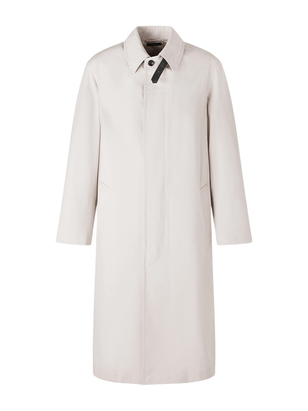 Photo: TOM FORD - Leather-Trimmed Cotton and Silk-Blend Overcoat - Neutrals