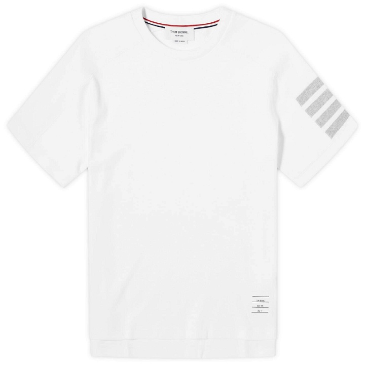Photo: Thom Browne Men's 4-Bar Tonal T-Shirt in White