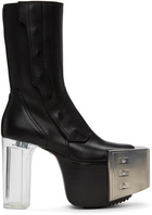 Rick Owens Black Platform Biker Boots