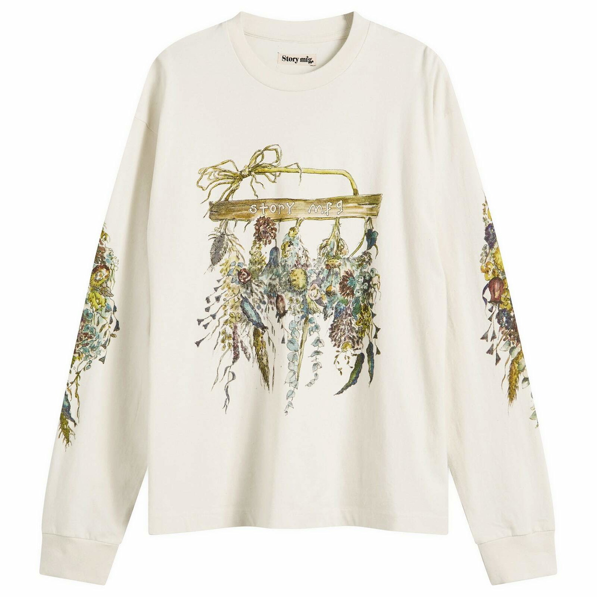 Story mfg. Women's Long Sleeve Grateful T-Shirt in Ecru