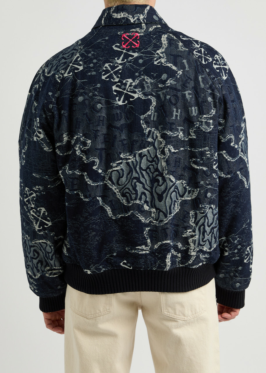 Off-white Jacquard Denim Bomber Jacket Multicoloured 1