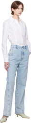 mfpen Blue Twisted Seam Jeans