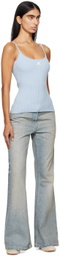 Courrèges Blue Rib Knit Camisole