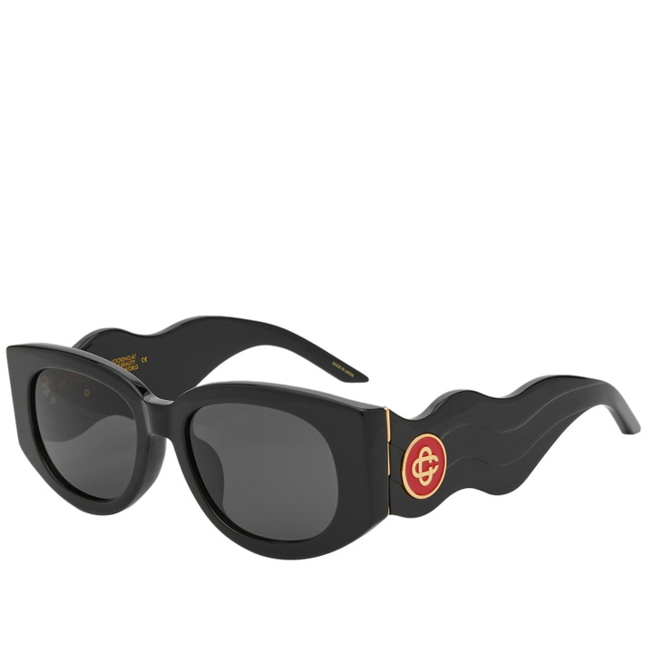 Photo: Casablanca Women's Oval Wave Sunglasses in Black 