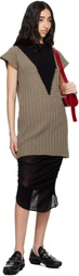 Kiko Kostadinov Brown & Black Dakota Vest Minidress
