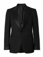 TOM FORD - Shelton Grain de Poudre Wool and Mohair-Blend Tuxedo Jacket - Black