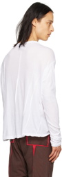 Edward Cuming White Warped Dart Long Sleeve T-Shirt