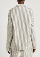 Tekla Unisex Striped Poplin Pyjama top White