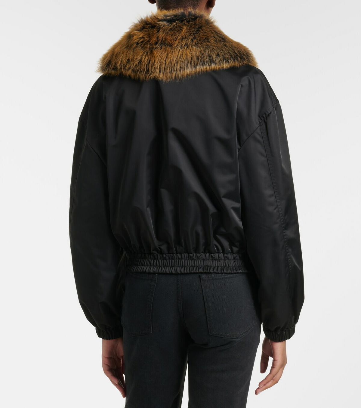 Saint Laurent Shearling-trimmed blouson jacket