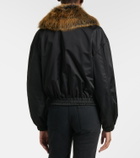 Saint Laurent Shearling-trimmed blouson jacket