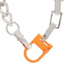 Heron Preston Women's Multichain Square Necklace in Silver/Orange