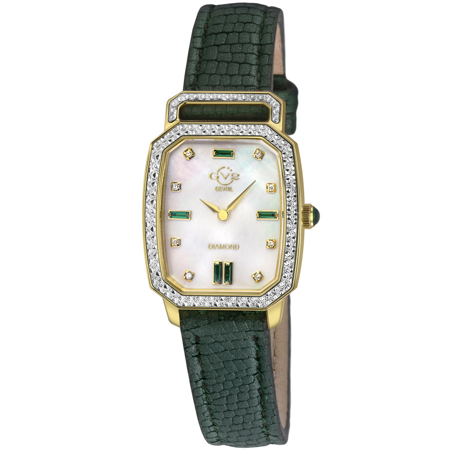 GV2 by Gevril Pavia Diamond Mother of Pearl Dial Ladies Watch 13402