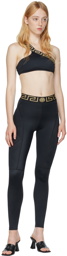 Versace Underwear Black Greca Sport Leggings