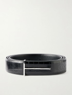 TOM FORD - 2.5 cm Croc-Effect Leather Belt - Black