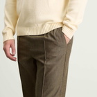 Percival Men's Grounds Herringbone Wool Relaxed Trousers in Oak