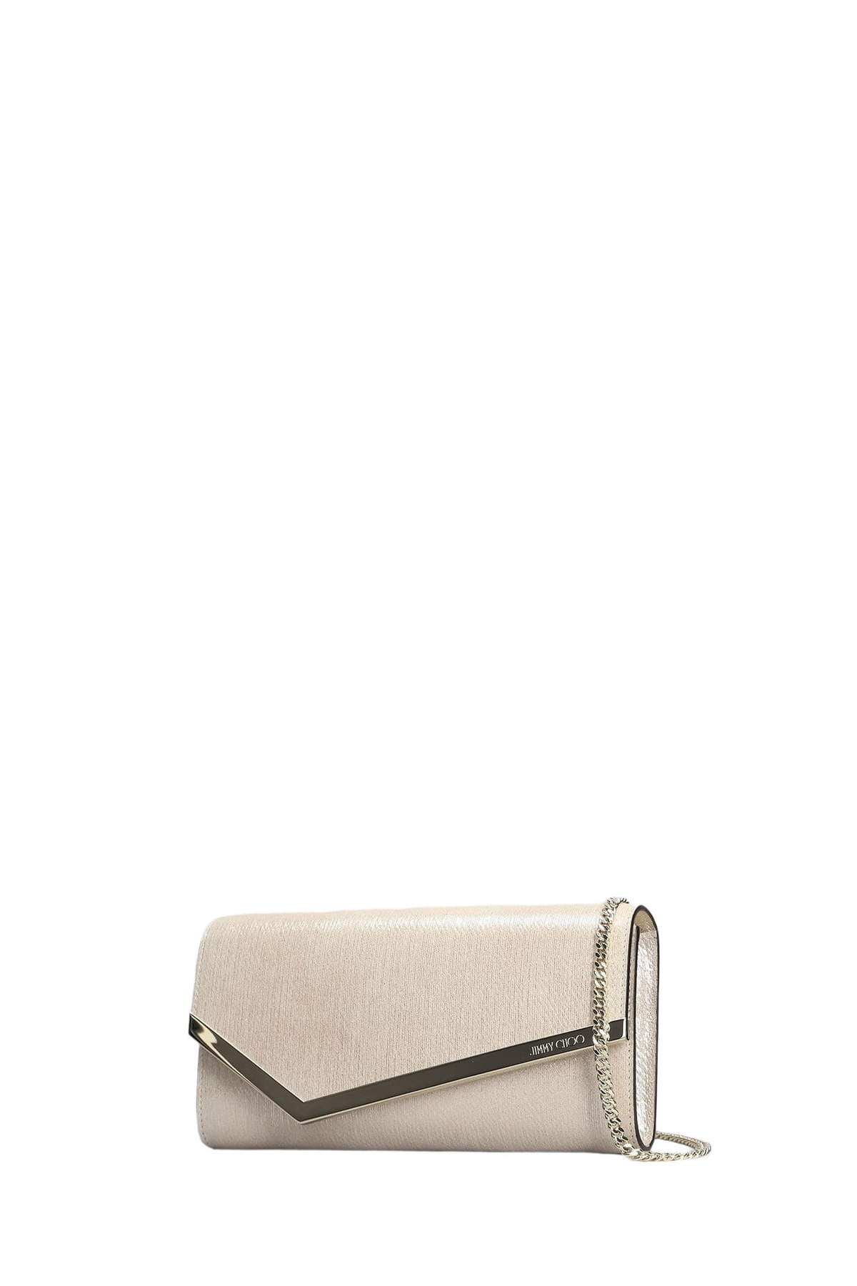 Jimmy Choo Emmie Clutch In Gold Polyester Jimmy Choo