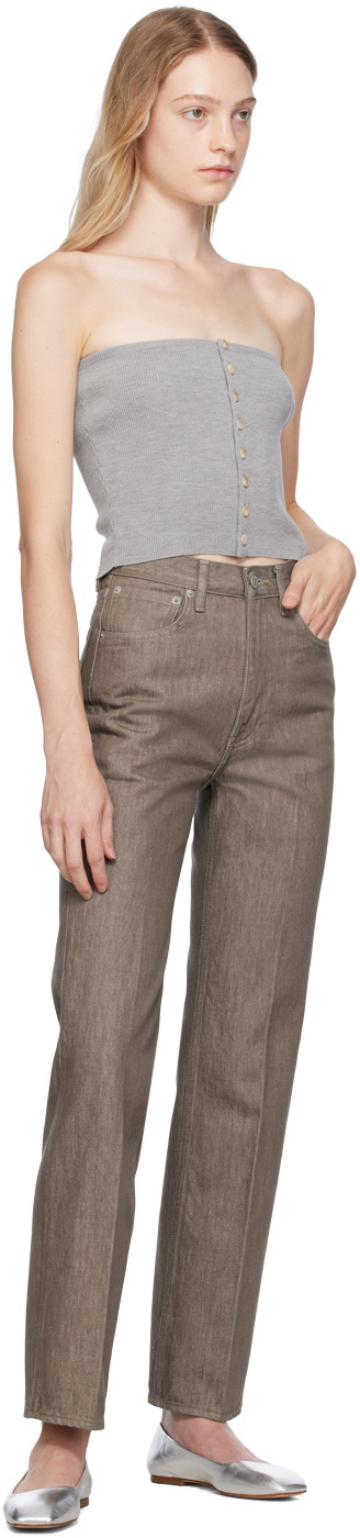 AURALEE Brown Hard Twist Jeans Auralee
