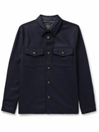 Portuguese Flannel - Wool-Tweed Overshirt - Blue