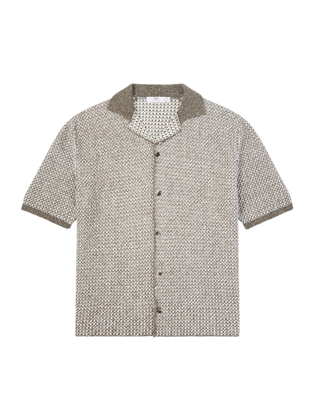 Photo: Inis Meáin - Tonnta Camp-Collar Linen, Cotton and Cashmere-Blend Shirt - Green