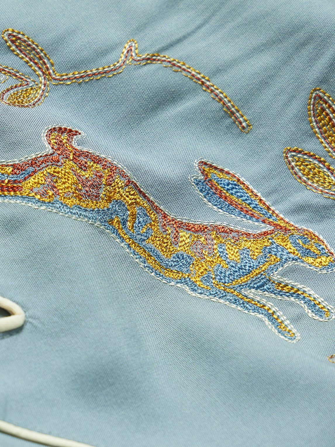 Nudie Jeans - Gonzo Embroidered TENCEL™ Lyocell Western Shirt - Blue