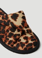Leopard Print Vegas Slides in Brown