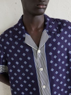 BODE - Camp-Collar Printed Silk-Voile Shirt - Blue
