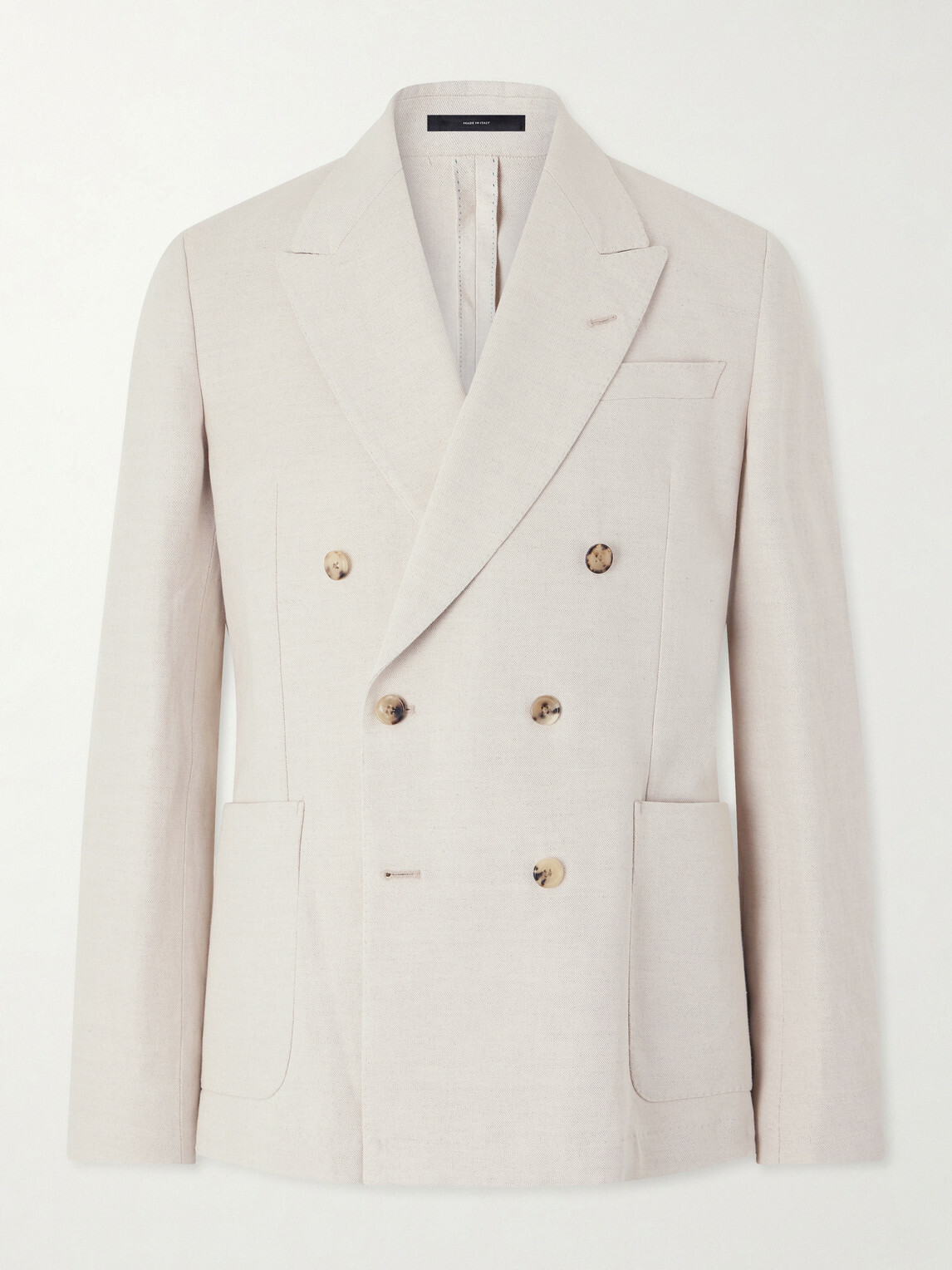 Paul Smith - Double-Breasted Linen and Cotton-Blend Blazer - Neutrals