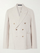 Paul Smith - Double-Breasted Linen and Cotton-Blend Blazer - Neutrals