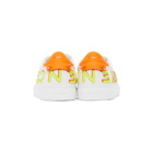 Givenchy White and Orange Reverse Logo Urban Knots Sneakers