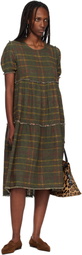 R13 Green Shredded Relaxed Reversible Midi Dress