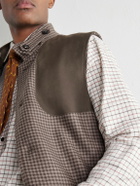 Purdey - Houndstooth Wool and Cashmere-Blend Tweed Gilet - Brown