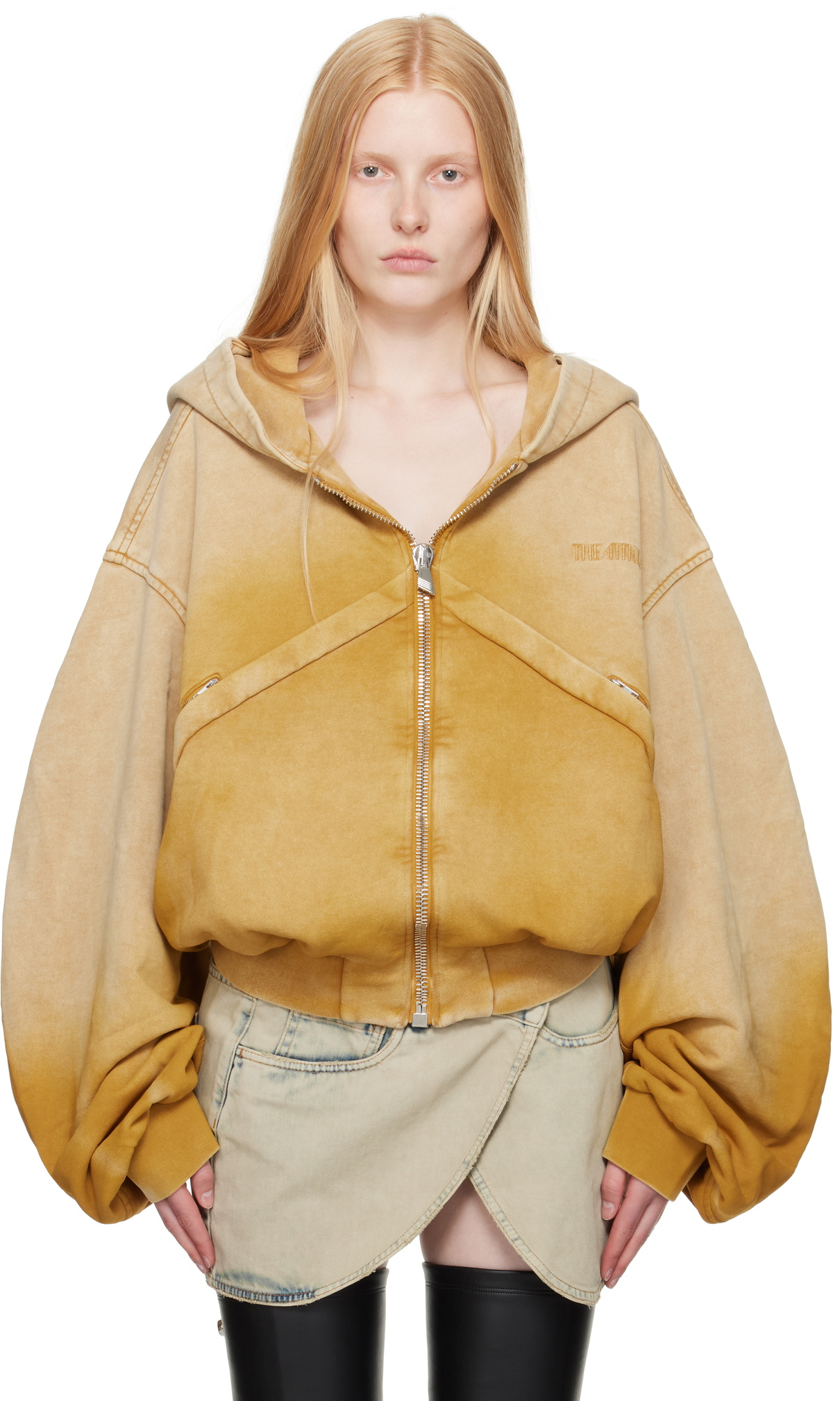 The Attico Yellow Faded Hoodie